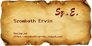 Szombath Ervin névjegykártya