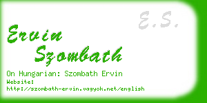 ervin szombath business card